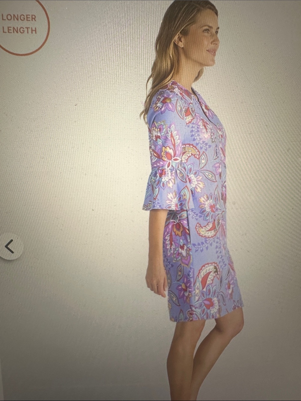 Jude Connally Lavender Paisley Floral Gilded Dress, New, Size extra small - Picture 14 of 14
